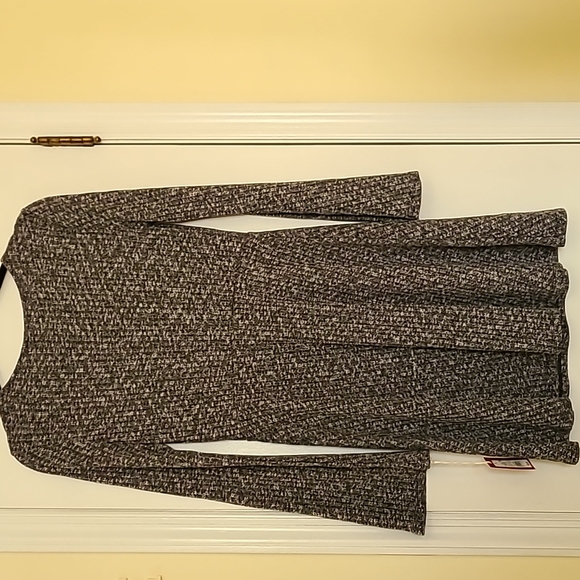 NWT Mossimo grey marled ribbed knit surplice bodice dress. S. - Picture 7 of 8